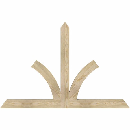 Ekena Millwork Richland Rough Sawn Timber Gable Bracket, Douglas Fir, 60"W x 40"H x 2"D x 4"F, 16/12 Pitch GBW060X40X0204RIC00RDF